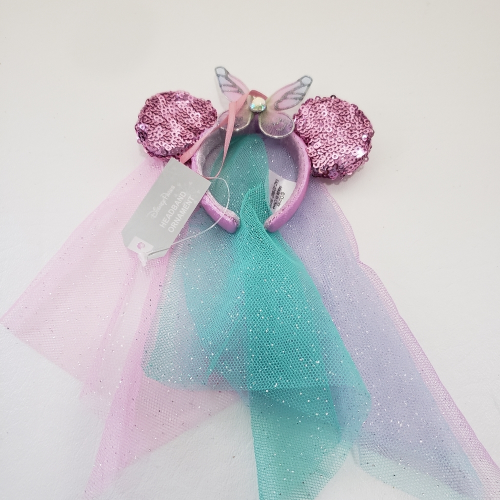 Disney Butterfly Mickey Ears Tulle Ornament Sequin